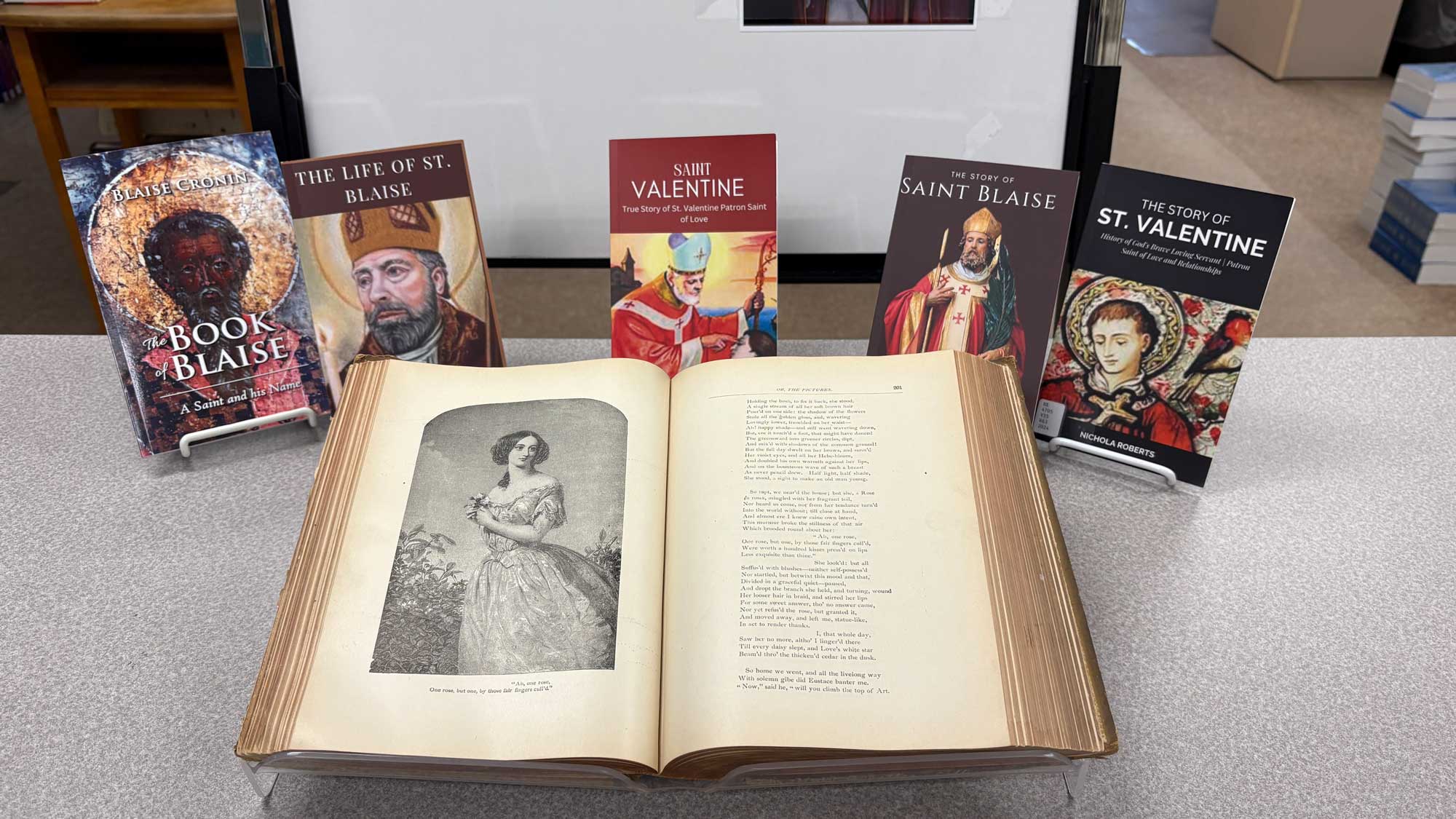 Sts. Blaise and Valentine – February 2025 Library Display