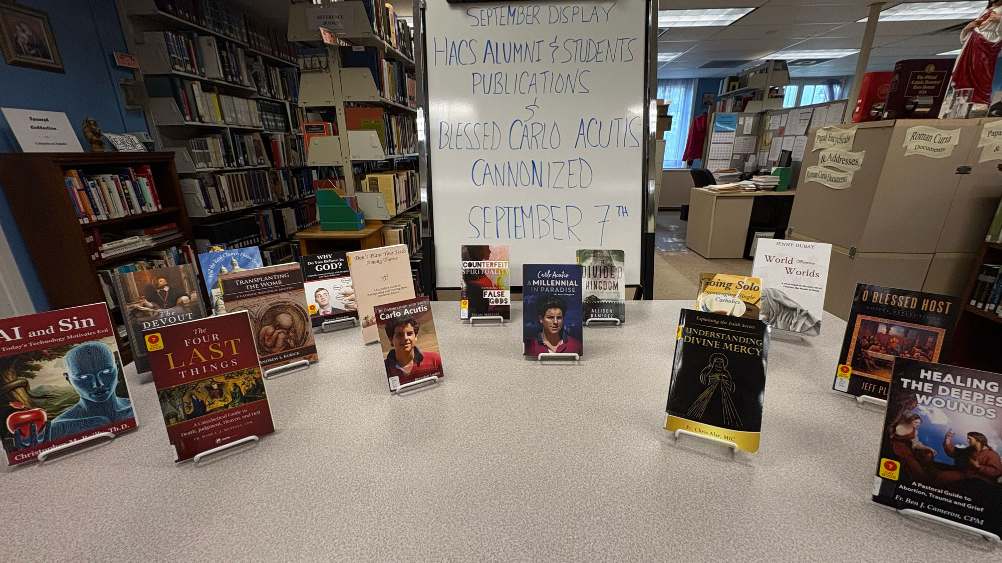 St. Carlo Acutis – September Library Display